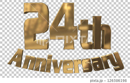 3DCG文字“24週年/24週年紀念馬克·斯帕克” 126386198