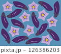 ナスとナスの花のイラスト 126386203