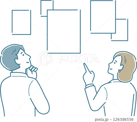 様々な選択肢の中から選んでいる男女 126386556