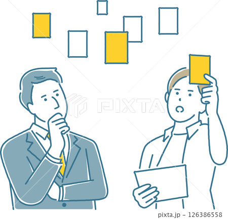 たくさんの案を考えて企画しているビジネスパーソン 126386558