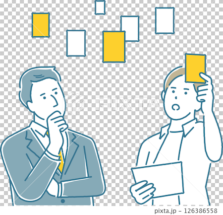 たくさんの案を考えて企画しているビジネスパーソン 126386558