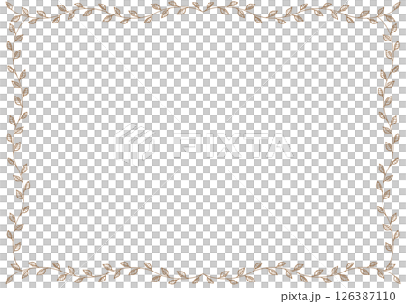 簡單的葉子線描框架 126387110