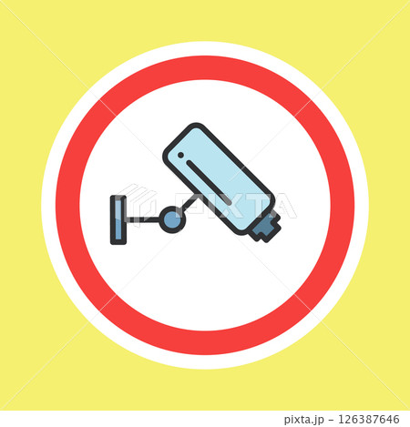 Video surveillance label, CCTV camera sticker Video surveillance label, CCTV camera sticker 126387646