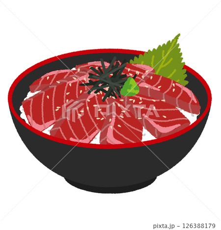 マグロ丼のイラスト マグロ丼のイラスト 126388179