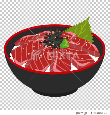 マグロ丼のイラスト マグロ丼のイラスト 126388179