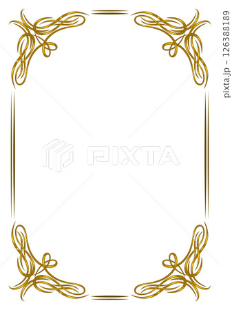 Vintage swirling frame. Retro decorative curling vignette. 126388189