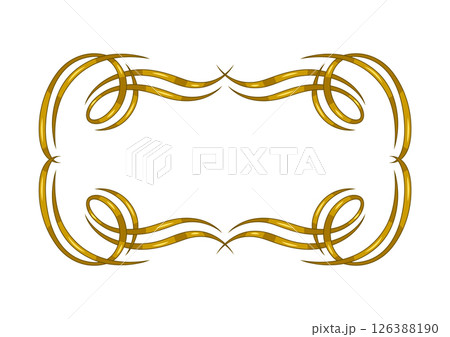 Vintage swirling frame. Retro decorative curling vignette. 126388190