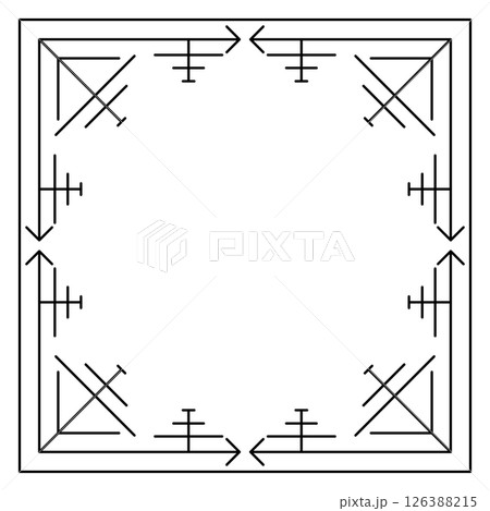 Line geometric frame. Modern decorative linear background. 126388215
