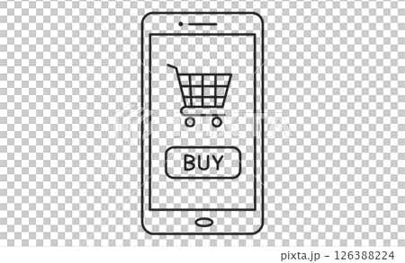Icon illustration of an EC app for online shopping on a smartphone 126388224