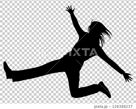 墜落的女人剪影 126388237