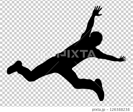 落ちていく男性シルエット 落ちていく男性シルエット 126388238