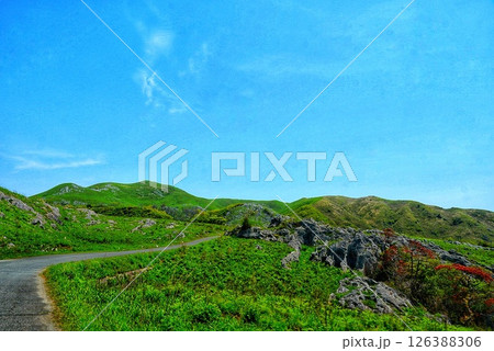 カルスト台地から見上げるカルストの情景 126388306