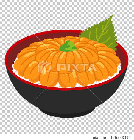 Illustration of sea urchin bowl Illustration of sea urchin bowl 126388399