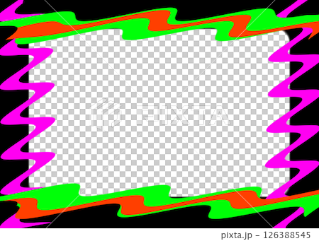ネオンカラーのカラフルなフレーム〈派手〉 126388545