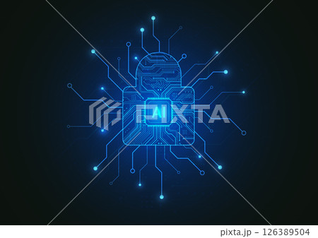 Abstract premium artificial intelligence security digital with circuit design concept. Abstract technology background protect system innovation for business. Vector illustration Abstract premium artificial intelligence security digital with circuit design concept. Abstract technology background protect system innovation for business. Vector illustration 126389504