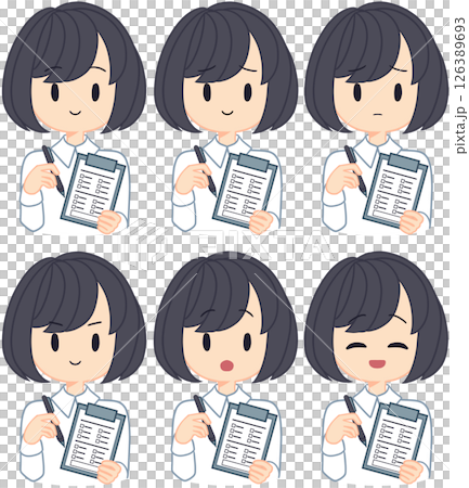 手持活頁夾的短髮女子 126389693