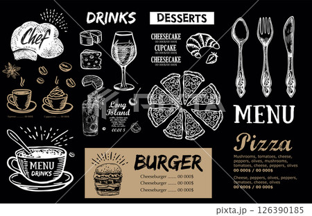 Coffee house menu. Restaurant cafe menu, template design. Food flyer. Coffee house menu. Restaurant cafe menu, template design. Food flyer. 126390185