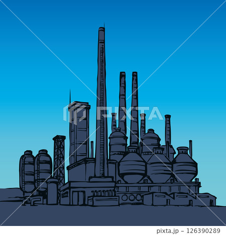 Large factory. Vector drawing Large factory. Vector drawing 126390289
