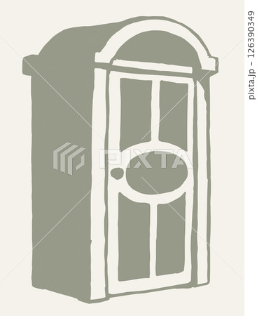 Plastic street toilet. Vector drawing Plastic street toilet. Vector drawing 126390349
