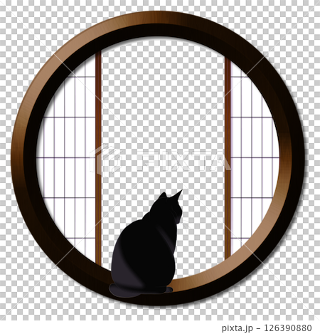 丸窓と猫 126390880