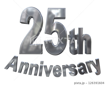 3DCG文字「25th Anniversary/25周年マークキラキラ」 126391604