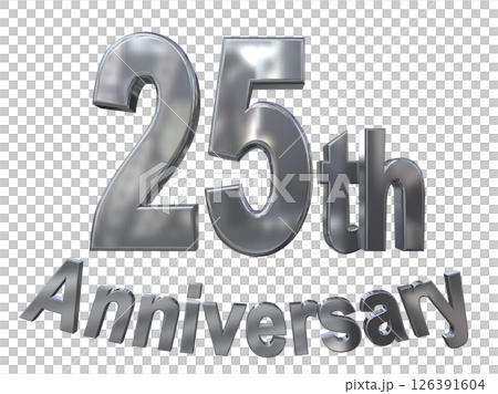 3DCG文字「25th Anniversary/25周年マークキラキラ」 126391604