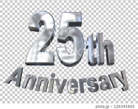 3DCG文字“25週年/25週年紀念馬克·斯帕克” 126391605