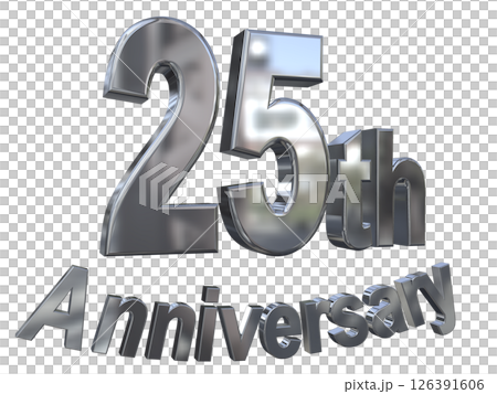 3DCG文字“25週年/25週年紀念馬克·斯帕克” 3DCG文字“25週年/25週年紀念馬克·斯帕克” 126391606