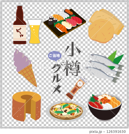Otaru city gourmet illustration 126391630