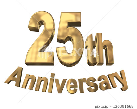 3DCG文字「25th Anniversary/25周年マークキラキラ」 126391669