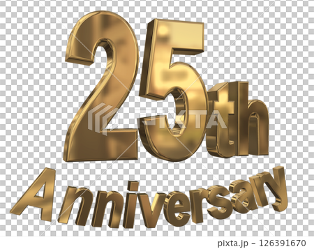 3DCG文字“25週年/25週年紀念馬克·斯帕克” 3DCG文字“25週年/25週年紀念馬克·斯帕克” 126391670