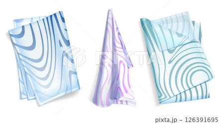 Pastel abstract patterned kitchen towels set 126391695