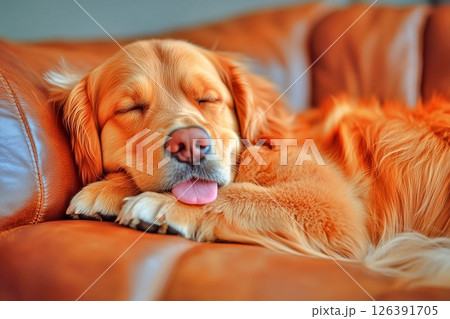 お昼寝する犬 126391705