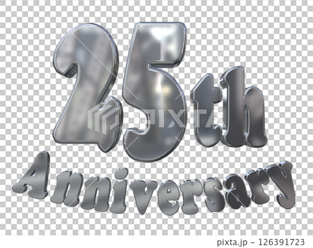 3DCG文字“25週年/25週年紀念馬克·斯帕克” 126391723