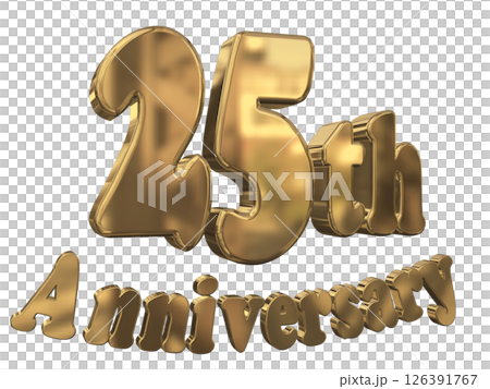 3DCG text "25th Anniversary/25th Anniversary Mark Sparkle" 126391767
