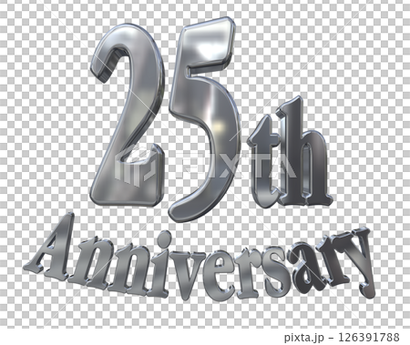 3DCG文字“25週年/25週年紀念馬克·斯帕克” 126391788