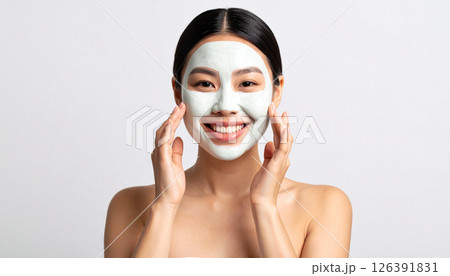 クレイパックをする女性(AI生成画像) クレイパックをする女性(AI生成画像) 126391831