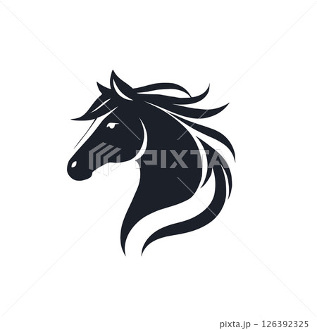 stallion logo. Horse head vector. Horse silhouette. Black horse vector. Horse emblem. stallion logo. Horse head vector. Horse silhouette. Black horse vector. Horse emblem. 126392325