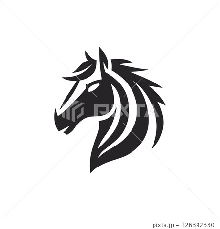 stallion logo. Horse head vector. Horse silhouette. Black horse vector. Horse emblem. 126392330