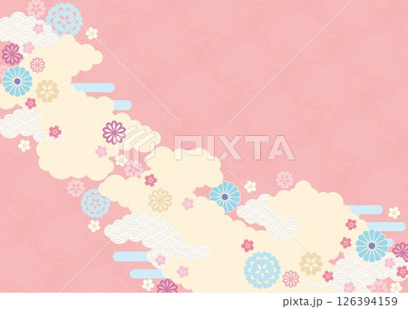 背景2025-桜と花模様7-1 126394159