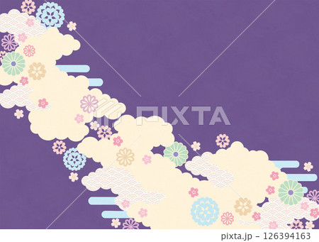 背景2025-桜と花模様7-4 126394163