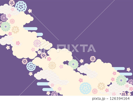 背景2025-桜と花模様7-4ベク 背景2025-桜と花模様7-4ベク 126394164