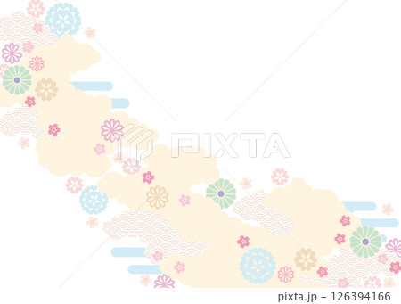 背景2025-桜と花模様7-2ベク 126394166