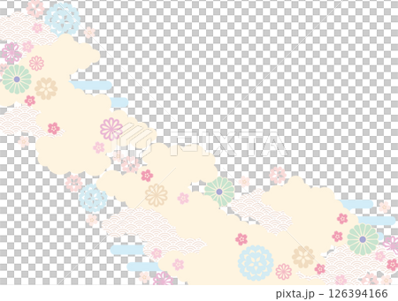 背景2025-桜と花模様7-2ベク 126394166
