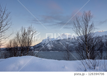 Winter nature with mountains, Norway 126394706