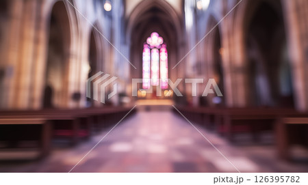blurred background of rich church interior 126395782