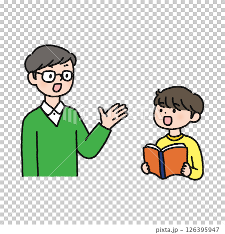 先生に質問する児童・男の子 先生に質問する児童・男の子 126395947