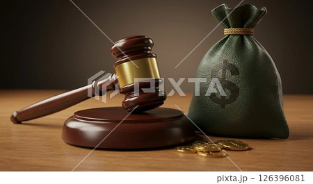 judge hammer on wooden background 126396081