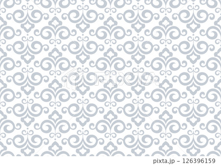 Flower geometric pattern. Seamless vector background. White and gray ornament 126396159