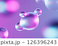 abstract balls glass neon spheres transparent purple blue background 126396243